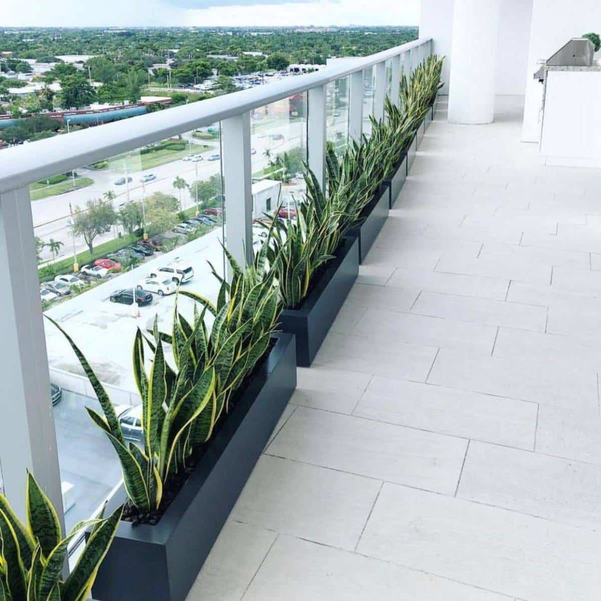 Maceta rectangular estrecha y baja Salon