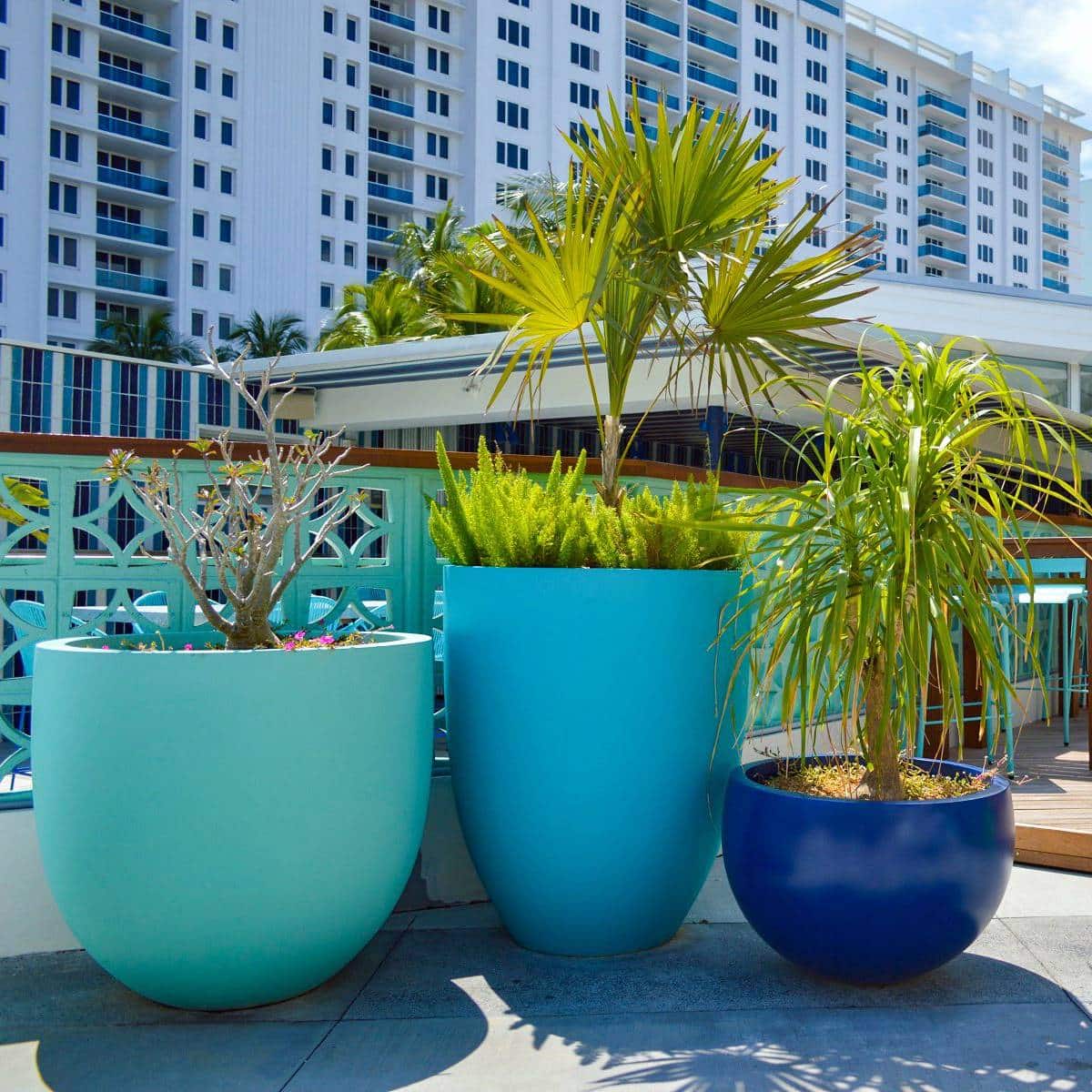 large commercial planter pots Brannan Tapered Round Planter – JBD Concepts