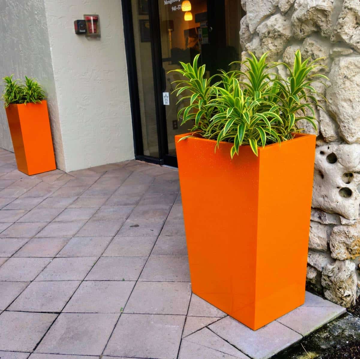 orange plant pot outdoor Amsterdam Tapered Rectangular Planter – JBD Concepts